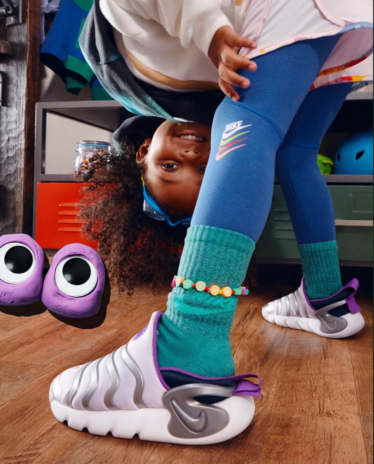 Nike kids’ footwear creative: A playful, movement-led image puts young athletes and their footwear a