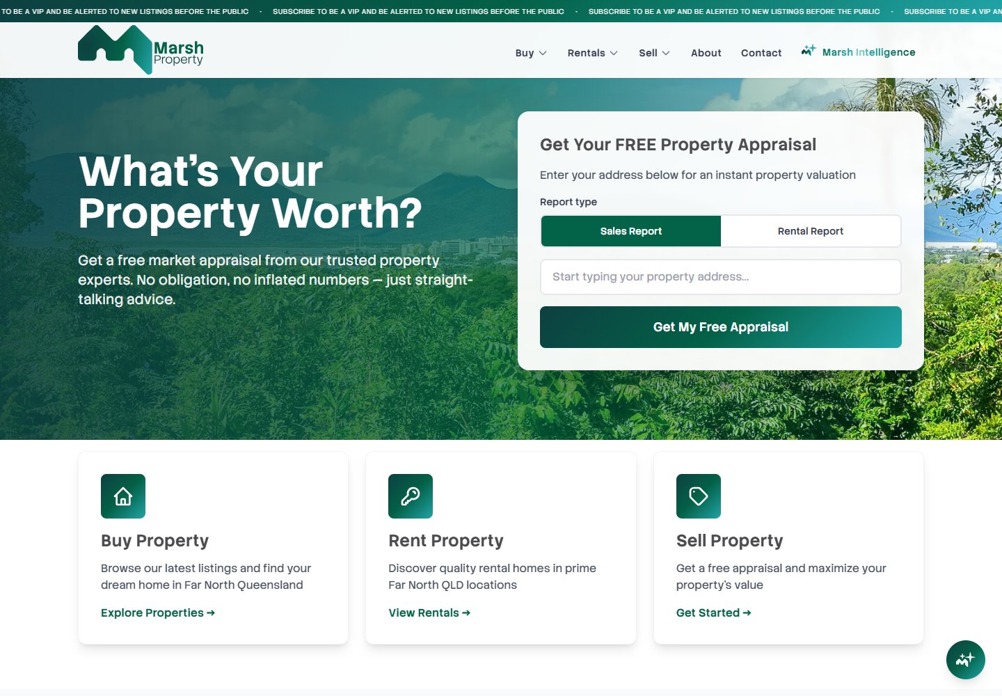 Marsh Property / website / captured view