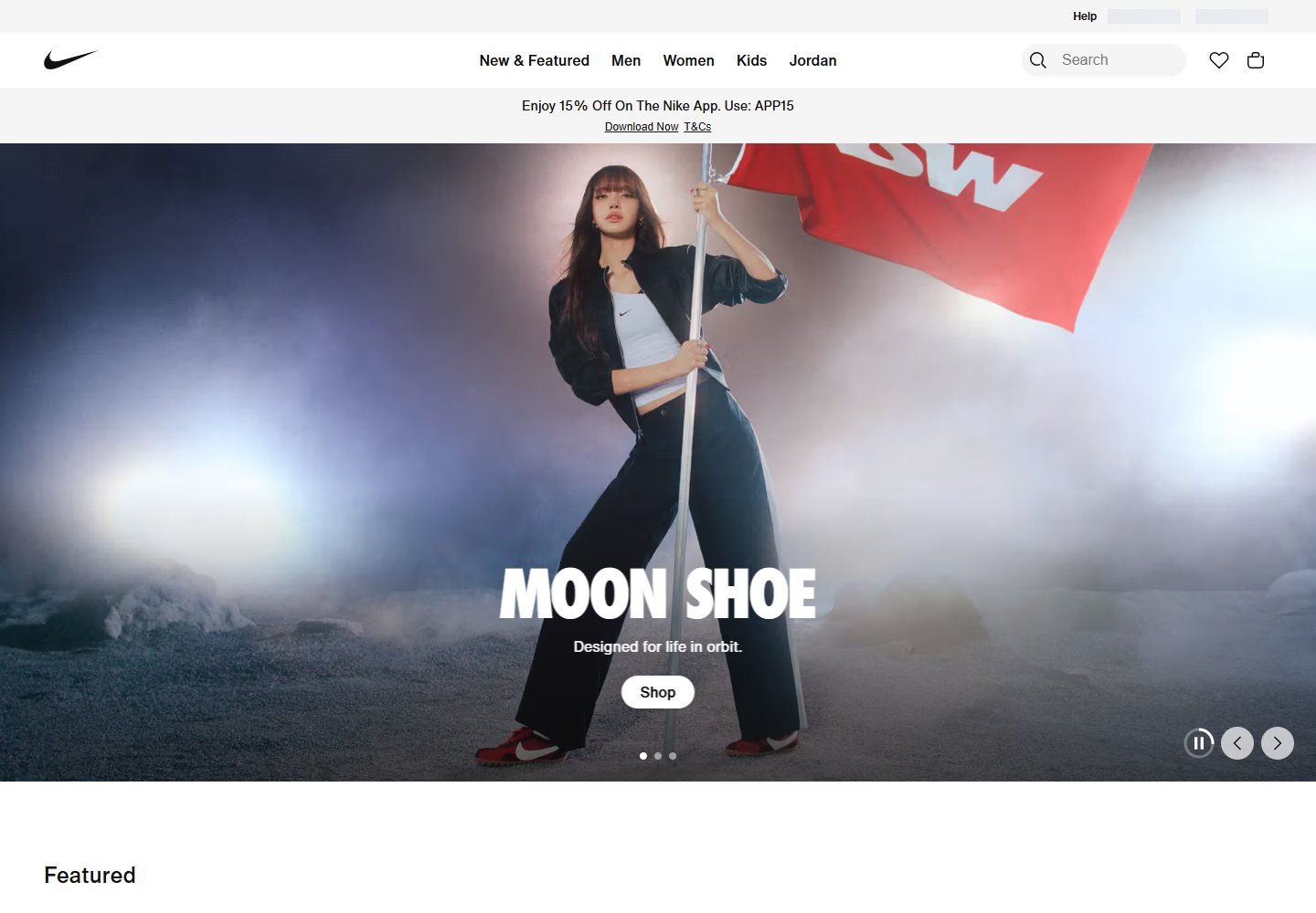 Nike / website / captured view