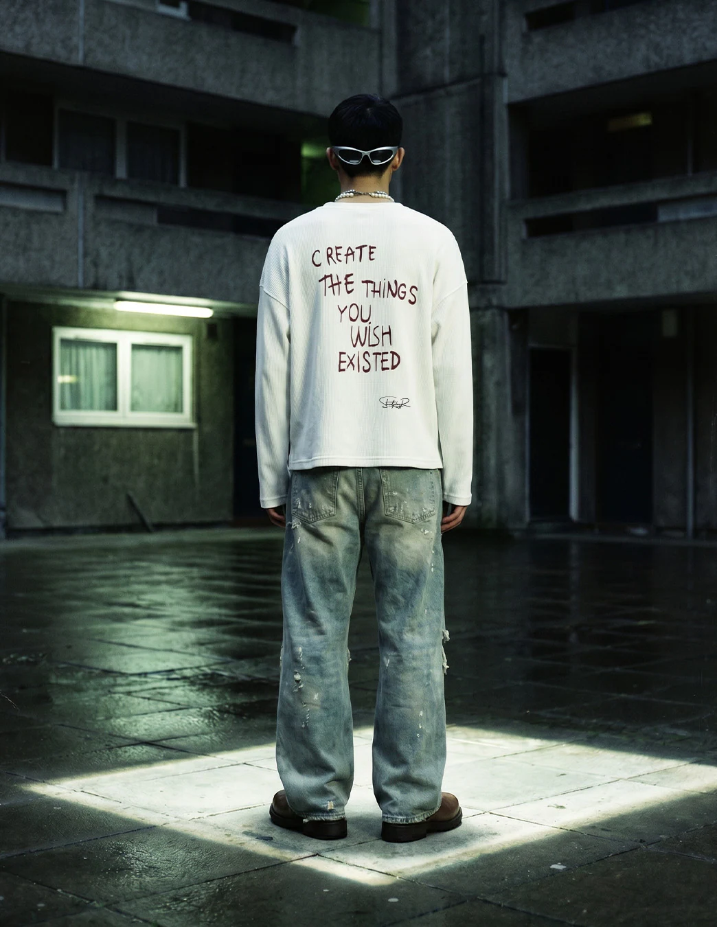 StreetplayR Create Waffle Tee — White product photograph
